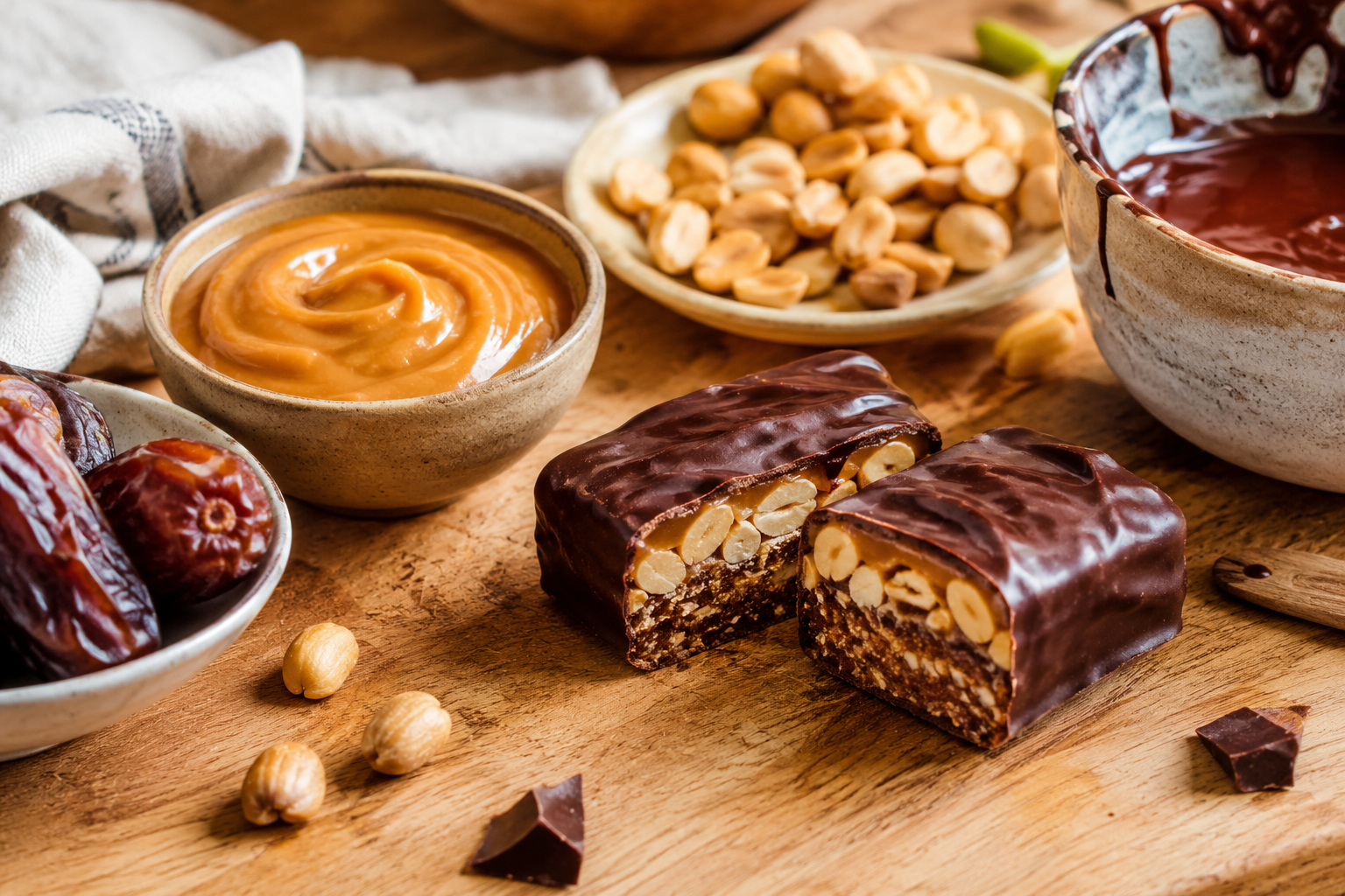 Domowy wegański snickers z daktylowym karmelem, orzeszkami i czekoladą — bez glutenu i pieczenia. Sprawdzony przepis krok po kroku.