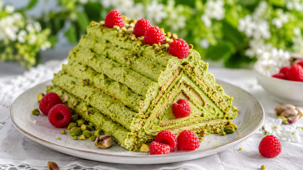 Zieleń i malina na jednym talerzu — pieczemy pistacjową chatkę, która robi lato