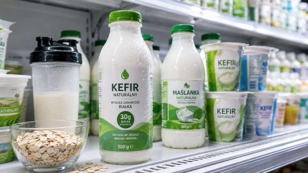 Kefir proteinowy Go Active łączy żywe kultury z porcją białka. Testujemy skład, warianty bez laktozy i ceny kefirów w Biedronce na 2026 rok.