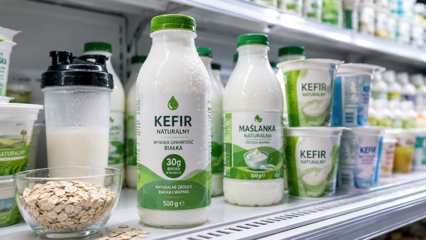 Kefir proteinowy Go Active łączy żywe kultury z porcją białka. Testujemy skład, warianty bez laktozy i ceny kefirów w Biedronce na 2026 rok.