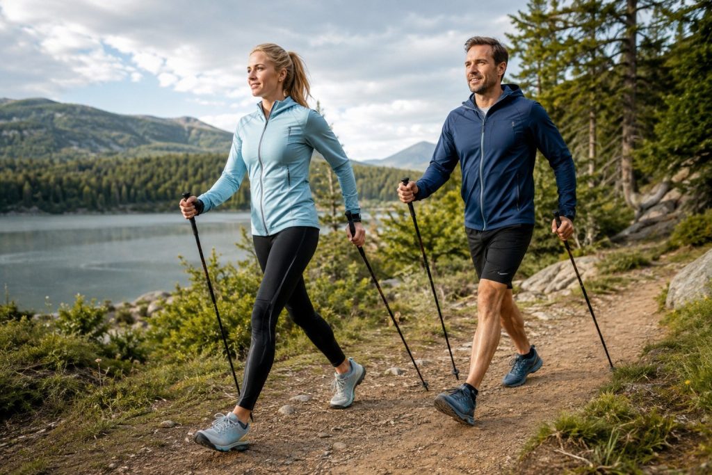 Nordic walking bez wstydu — technika kijków, która pali więcej kalorii niż marsz i bieg