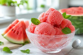 Arbuz, limonka i blender — sorbet w dziesięć minut, który smakuje jak lato w miseczce.