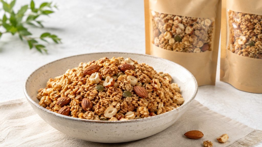 Granola bez cukru w teście — chrupko, orzechowo i bez dosypki, czyli którą paczkę brać